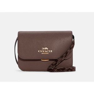 ⚡️ NWT COACH Brynn Flap Crossbody in OXBLD Metallic Cherry, Cross grain Leather